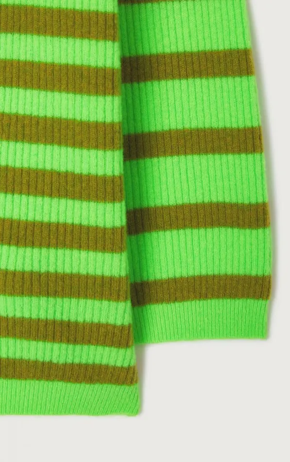 Jumper Raxow Fluo Green Striped Chameleon Melange Women American Vintage Jumpers and Cardigans Jumper Raxow Fluo Green Striped Chameleon Melange Women American Vintage Jumpers and Cardigans