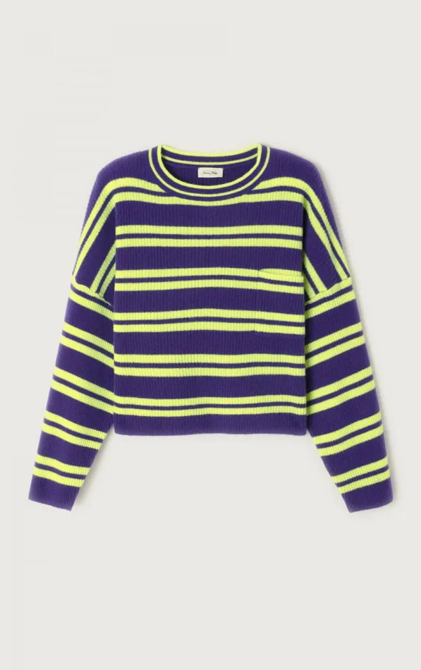 Jumper Raxow Purple Neon Yellow Stripes Women American Vintage Jumpers and Cardigans Jumper Raxow Purple Neon Yellow Stripes Women American Vintage Jumpers and Cardigans