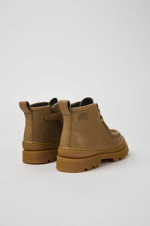 Kids Brutus Brown Leather Ankle Boots For Kids Camper Boots Kids Brutus Brown Leather Ankle Boots For Kids Camper Boots