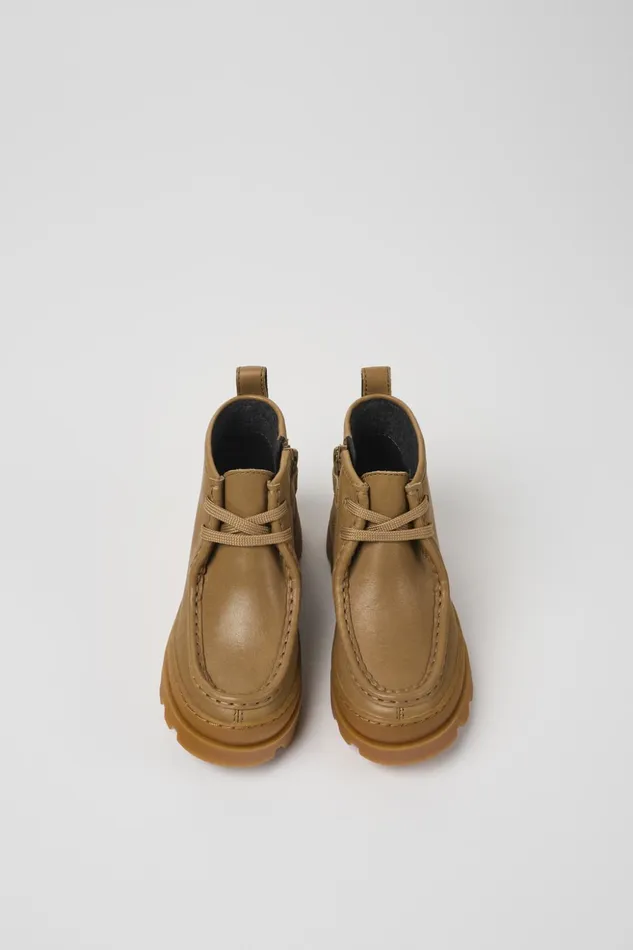 Kids Brutus Brown Leather Ankle Boots For Kids Camper Boots Kids Brutus Brown Leather Ankle Boots For Kids Camper Boots