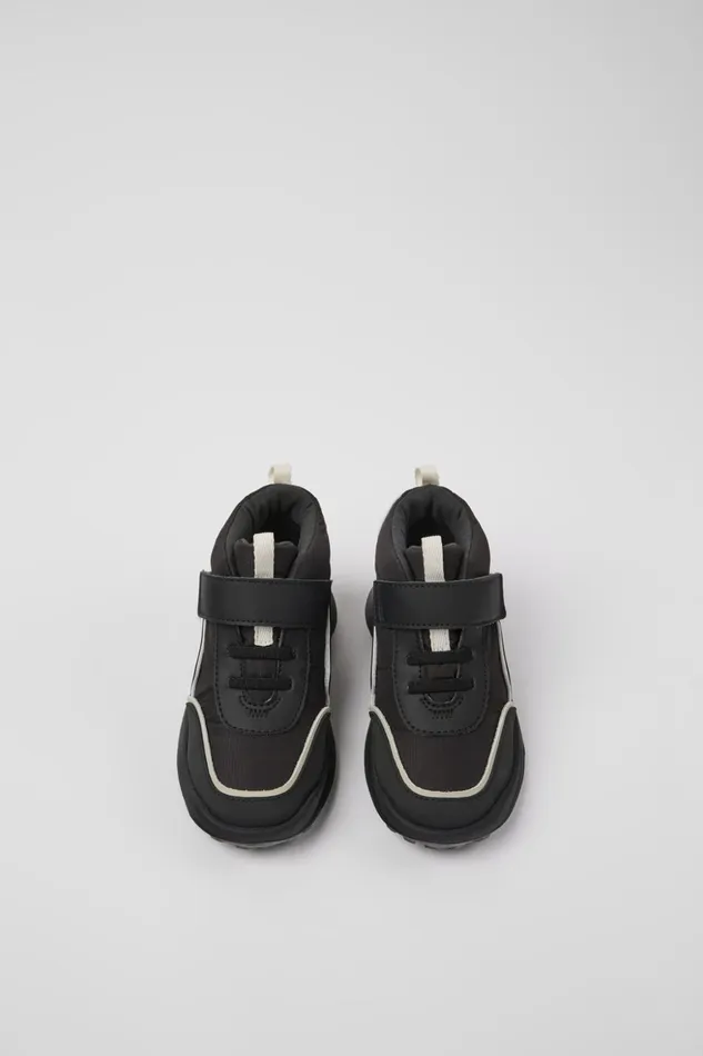 Kids CRCLR Black Textile And Leather Ankle Boots For Kids Camper Boots Kids CRCLR Black Textile And Leather Ankle Boots For Kids Camper Boots