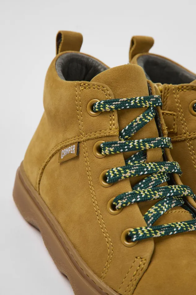 Kids Kiddo Brown Nubuck Ankle Boots For Kids Camper Boots