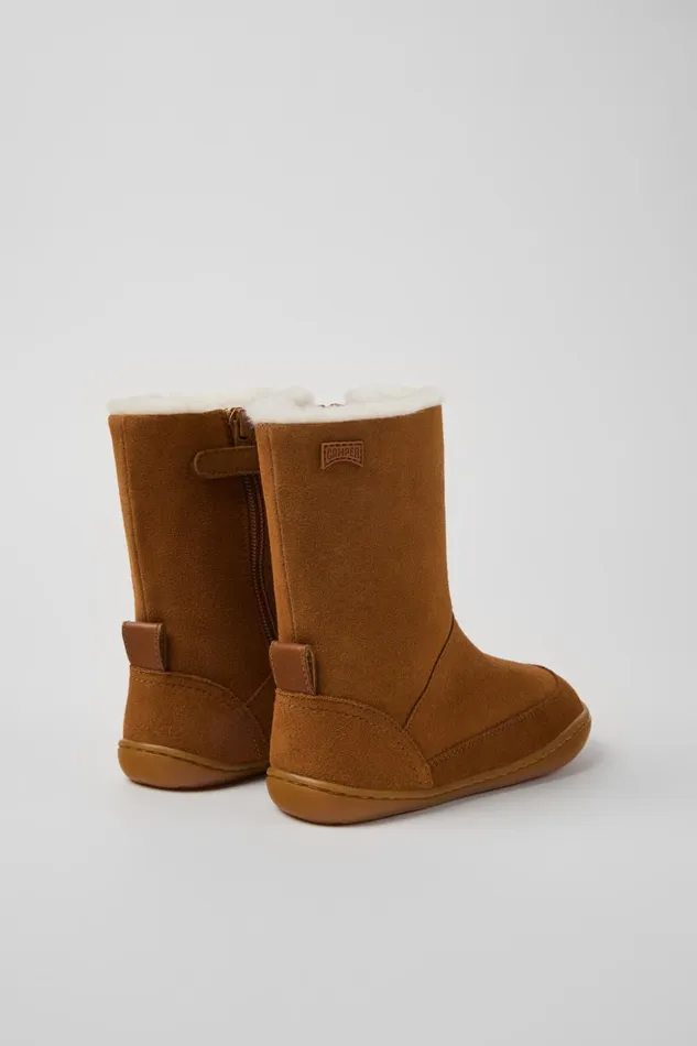 Kids Peu Brown Nubuck And Leather Boots For Kids Camper Boots Kids Peu Brown Nubuck And Leather Boots For Kids Camper Boots