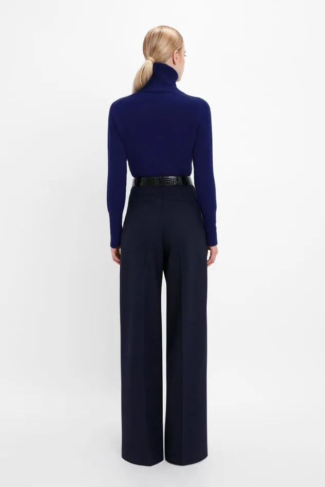Knitwear Women Victoria Beckham Polo Neck Jumper In Navy