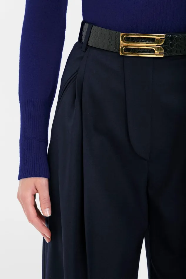 Knitwear Women Victoria Beckham Polo Neck Jumper In Navy