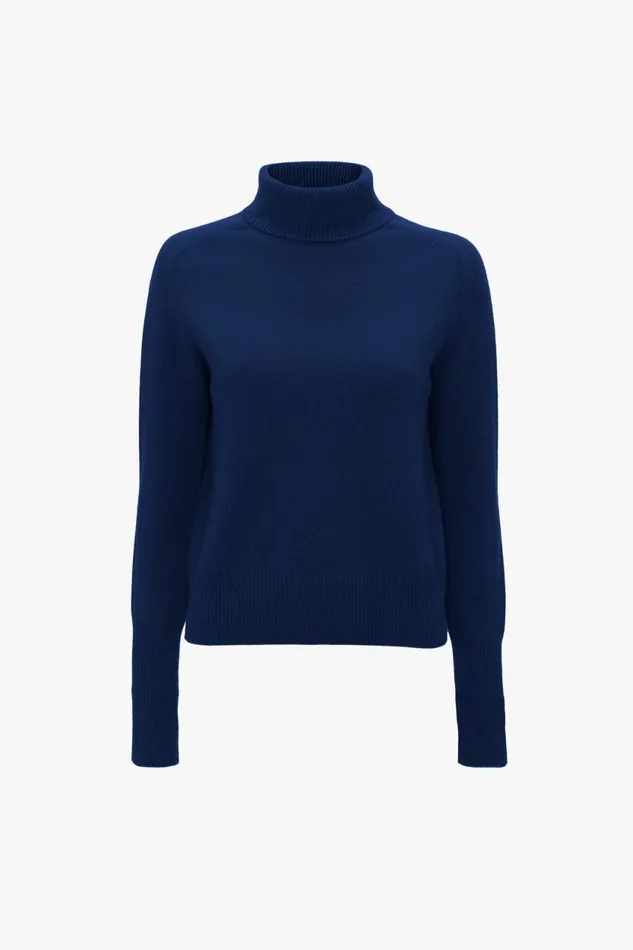 Knitwear Women Victoria Beckham Polo Neck Jumper In Navy
