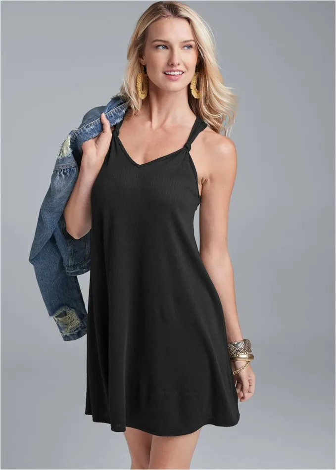 KNOT DETAIL MINI DRESS Black Women VENUS Sundresses