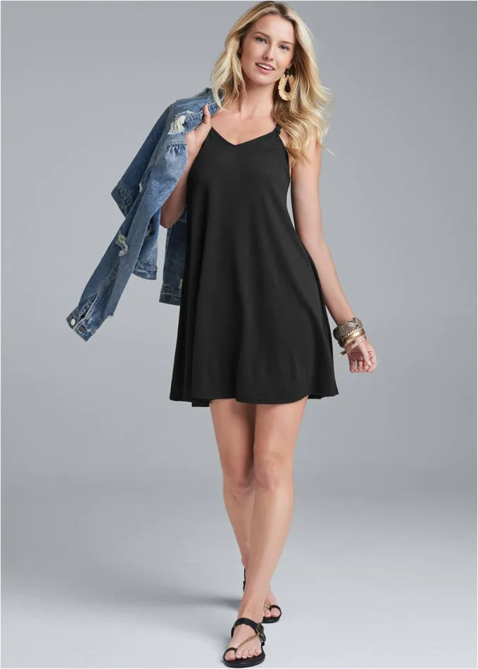 KNOT DETAIL MINI DRESS Black Women VENUS Sundresses