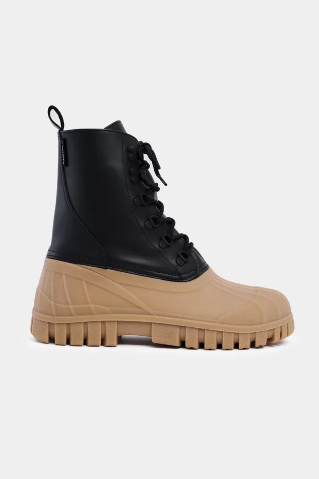 Lace Up Boots Women Stutterheim Patrol Boot Leather BlackFudge
