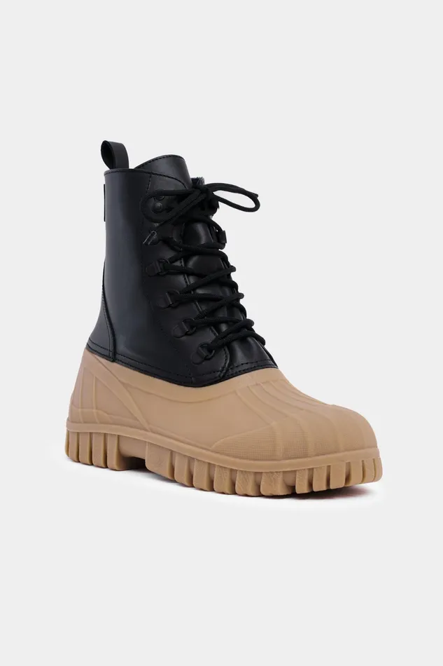 Lace Up Boots Women Stutterheim Patrol Boot Leather BlackFudge