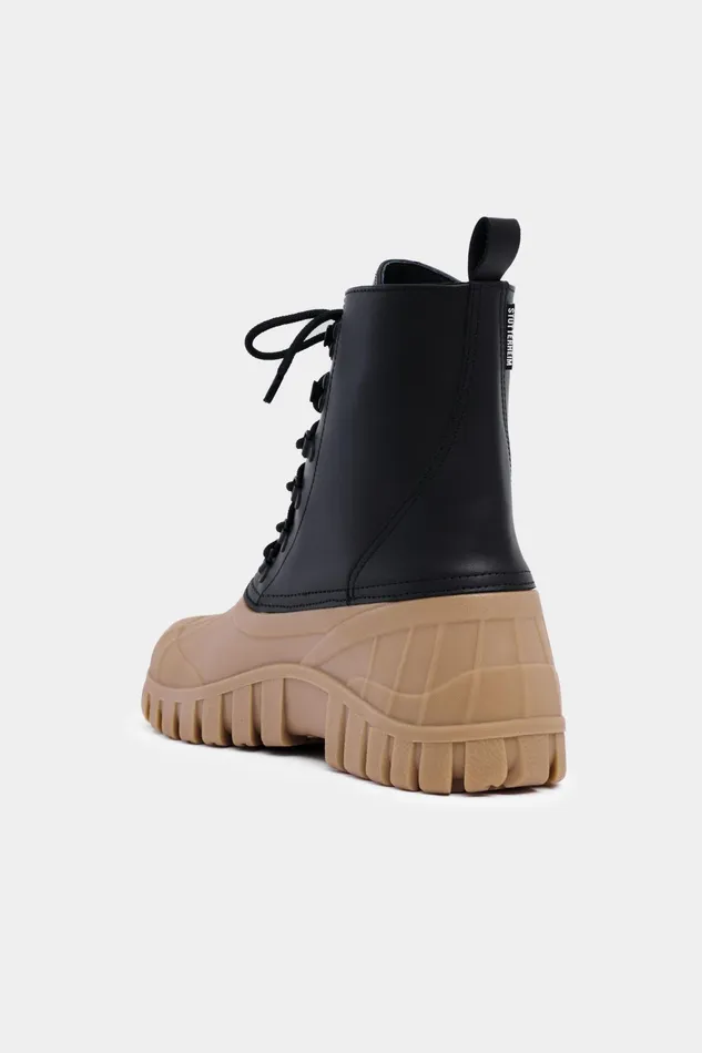Lace Up Boots Women Stutterheim Patrol Boot Leather BlackFudge