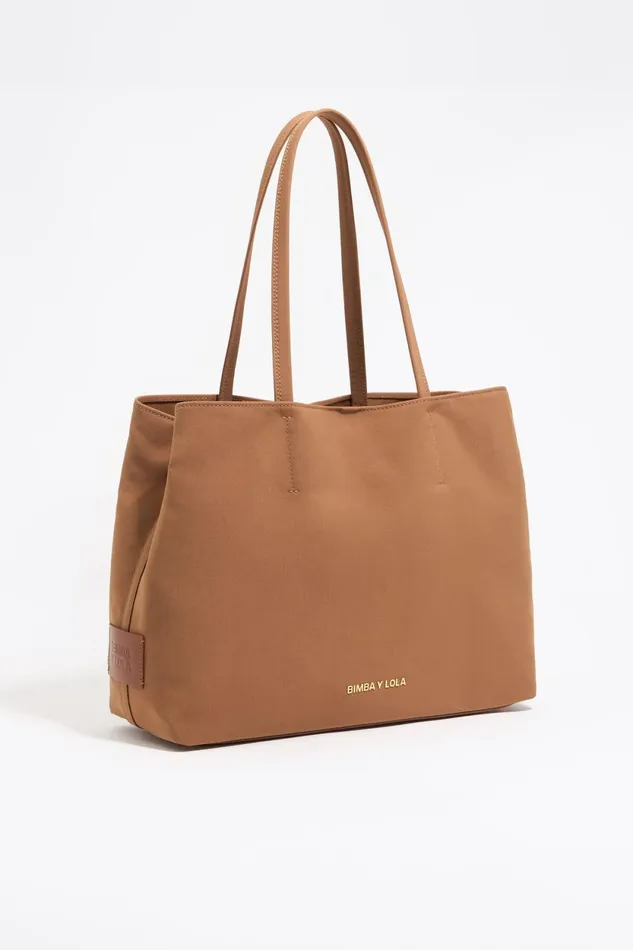 Large Cinnamon Gabardine Chihuahua Shopper Bag Cinnamon Women Bimba Y Lola Shoppers