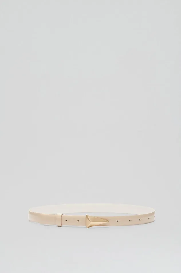 Leather Women Scanlan Theodore BRUSHED TRIANGLE TRIM BELT 2 Stone Leather Women Scanlan Theodore BRUSHED TRIANGLE TRIM BELT 2 Stone