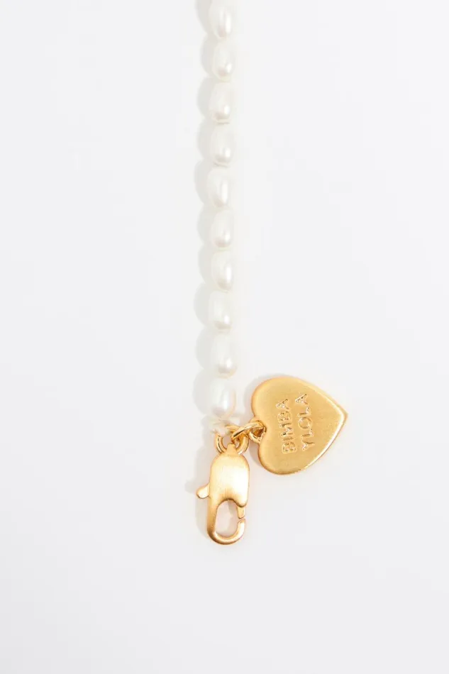 Letter G Heart And Pearl Necklace Gold Women Bimba Y Lola Alphabet Letter G Heart And Pearl Necklace Gold Women Bimba Y Lola Alphabet