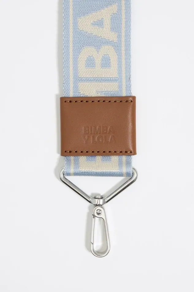 Light Blue Logo Fabric Crossbody Strap Light Blue Women Bimba Y Lola Crossbody Straps Light Blue Logo Fabric Crossbody Strap Light Blue Women Bimba Y Lola Crossbody Straps
