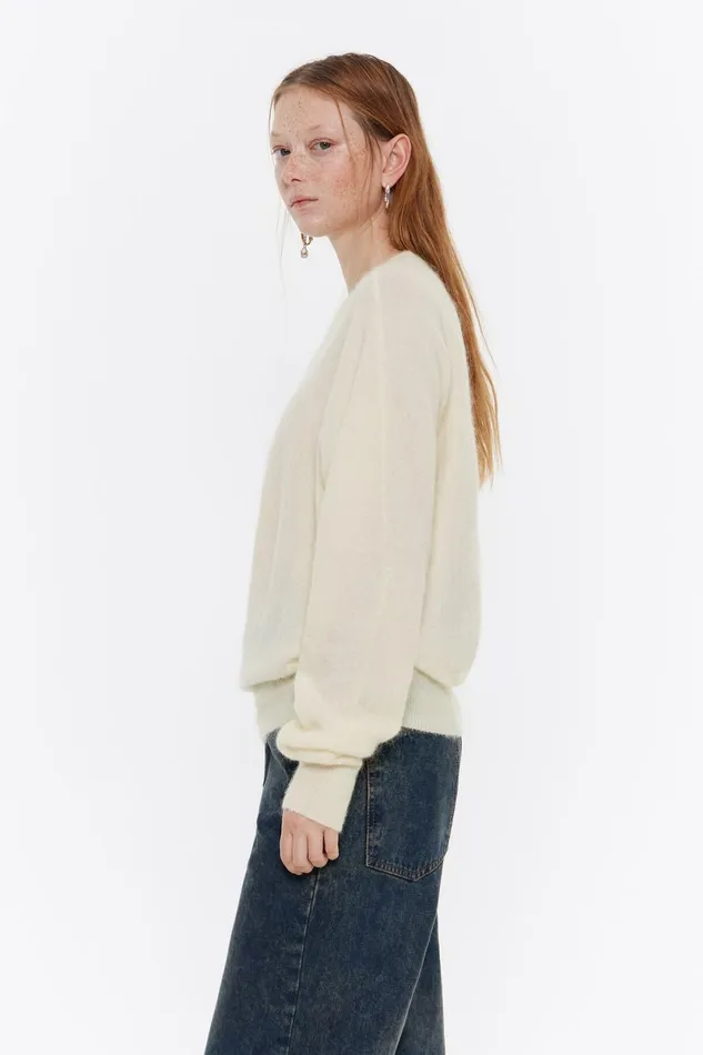 Light Yellow Mohair Twisted Sweater Light Yellow Women Bimba Y Lola Knitwear Light Yellow Mohair Twisted Sweater Light Yellow Women Bimba Y Lola Knitwear