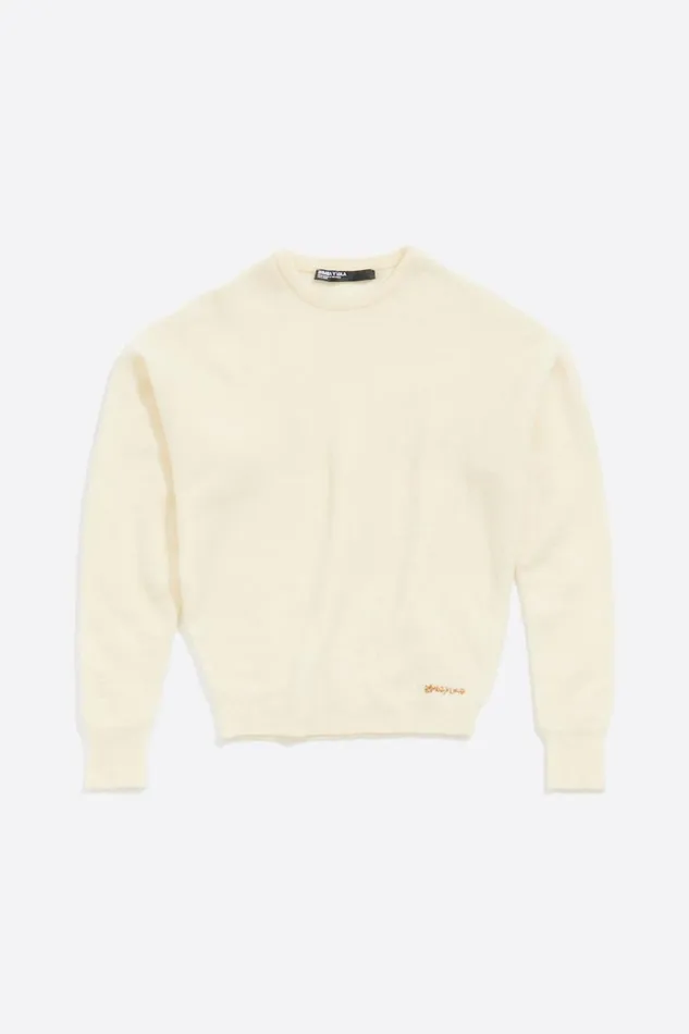 Light Yellow Mohair Twisted Sweater Light Yellow Women Bimba Y Lola Knitwear Light Yellow Mohair Twisted Sweater Light Yellow Women Bimba Y Lola Knitwear
