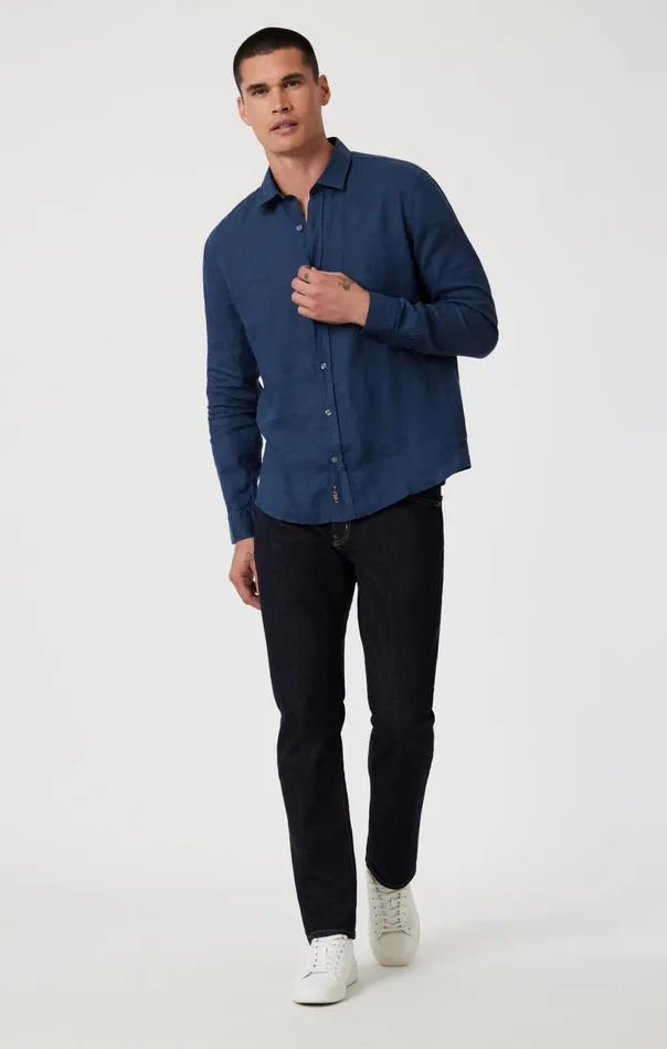 Linen ButtonUp Shirt In Moonlit Ocean Men Mavi Jeans Shirts Linen ButtonUp Shirt In Moonlit Ocean Men Mavi Jeans Shirts