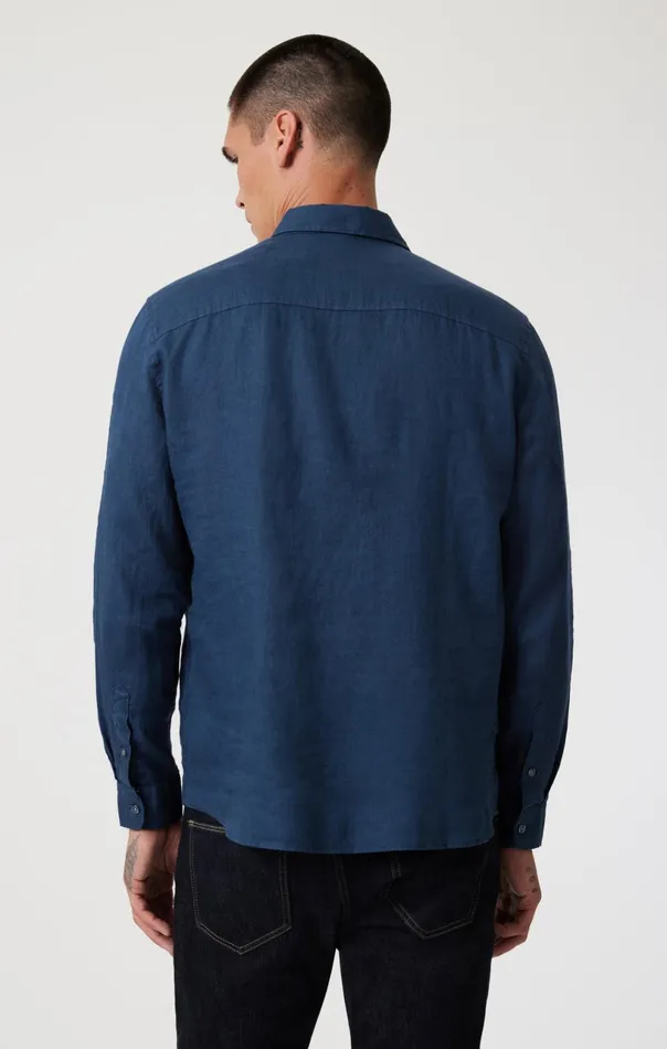 Linen ButtonUp Shirt In Moonlit Ocean Men Mavi Jeans Shirts Linen ButtonUp Shirt In Moonlit Ocean Men Mavi Jeans Shirts