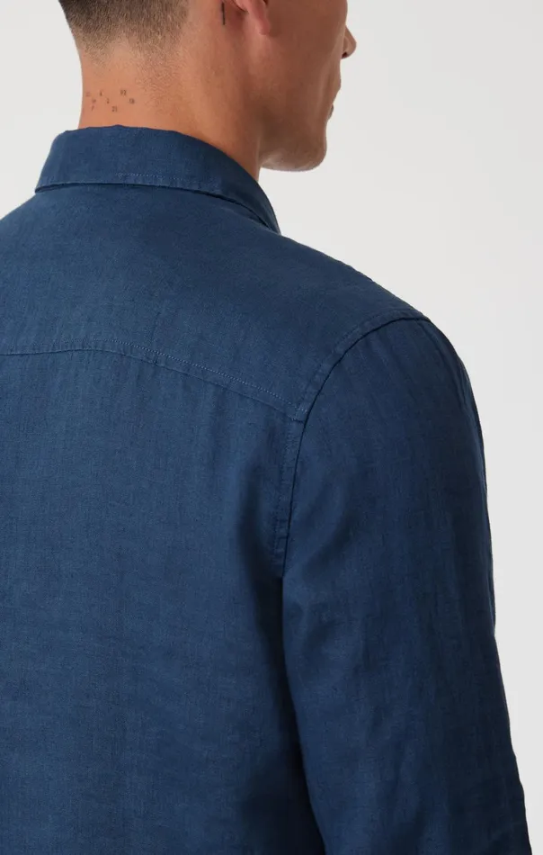 Linen ButtonUp Shirt In Moonlit Ocean Men Mavi Jeans Shirts Linen ButtonUp Shirt In Moonlit Ocean Men Mavi Jeans Shirts