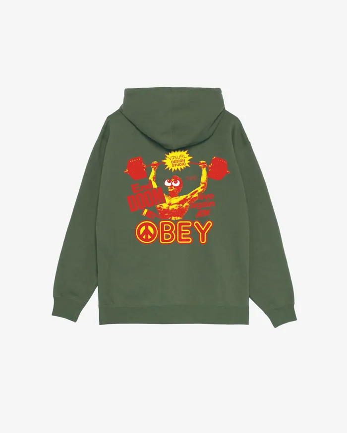 LIVE AGAIN NOW PULLOVER Moss Green SWEATSHIRTS OBEY Clothing Men