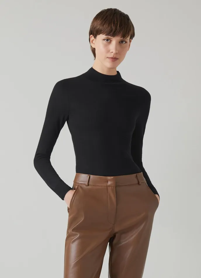 LK Bennett Ellie Cream Sustainably Sourced Merino Turtle Neck Jumper Women Knitwear
