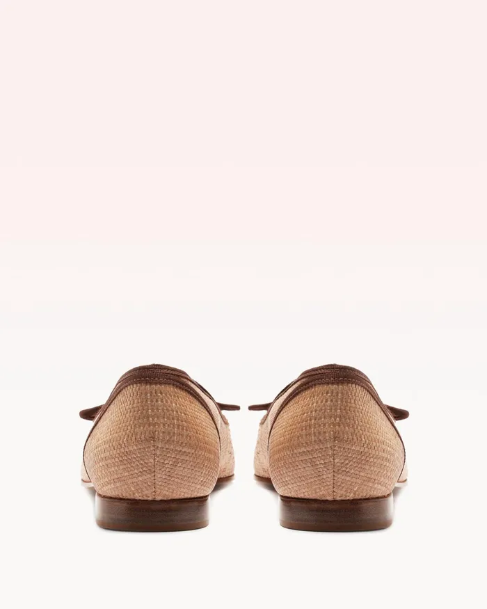 Loafers Women Alexandre Birman Grosgrain Raffia Loafer Espresso