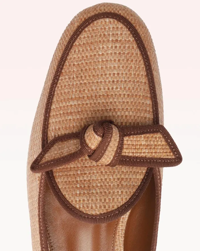 Loafers Women Alexandre Birman Grosgrain Raffia Loafer Espresso