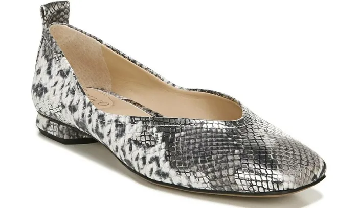 Loafers Women Franco Sarto Franco Ailee Flat Silver Snake Metallic