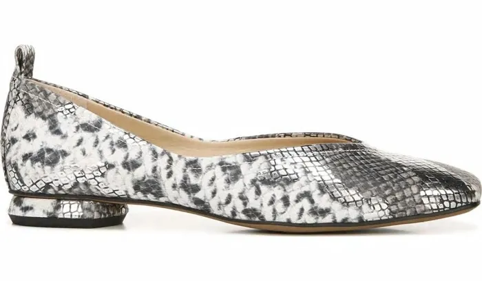 Loafers Women Franco Sarto Franco Ailee Flat Silver Snake Metallic