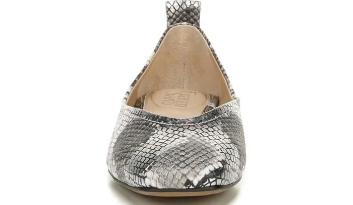 Loafers Women Franco Sarto Franco Ailee Flat Silver Snake Metallic
