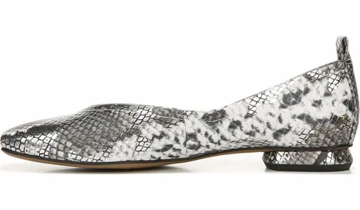 Loafers Women Franco Sarto Franco Ailee Flat Silver Snake Metallic