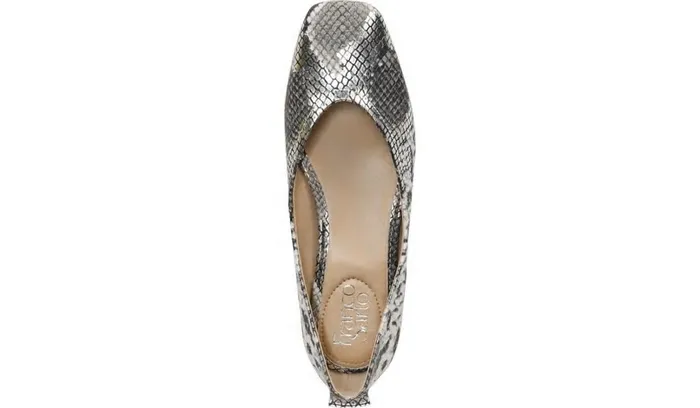 Loafers Women Franco Sarto Franco Ailee Flat Silver Snake Metallic