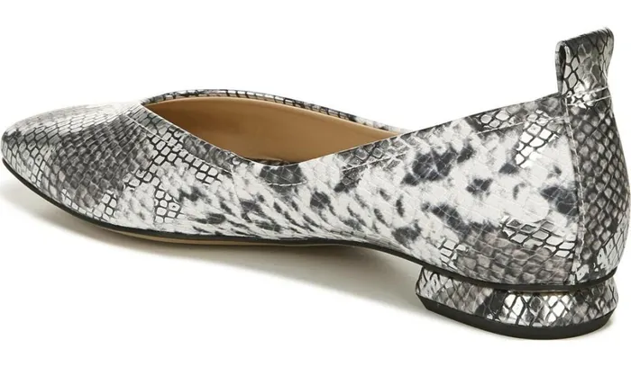 Loafers Women Franco Sarto Franco Ailee Flat Silver Snake Metallic