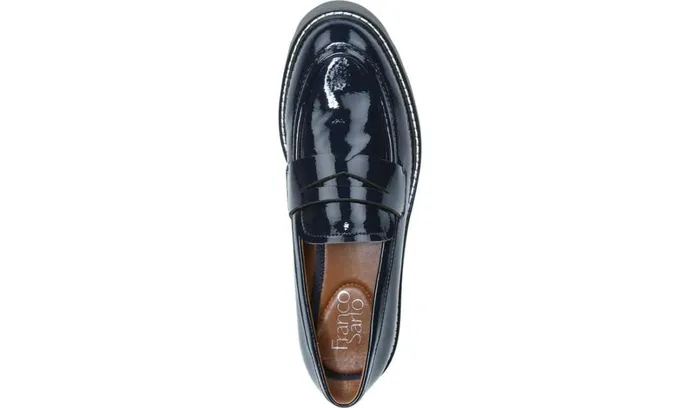 Loafers Women Franco Sarto Franco Balin Platform Loafer Midnight Patent Leather