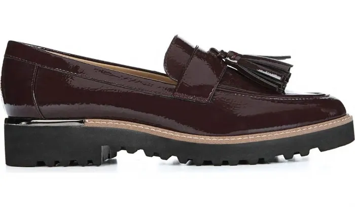Loafers Women Franco Sarto Franco Carolynn Loafer Burgundy Faux Patent