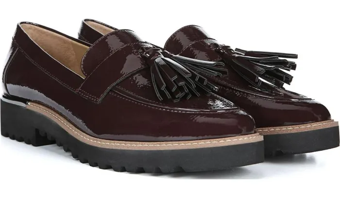 Loafers Women Franco Sarto Franco Carolynn Loafer Burgundy Faux Patent