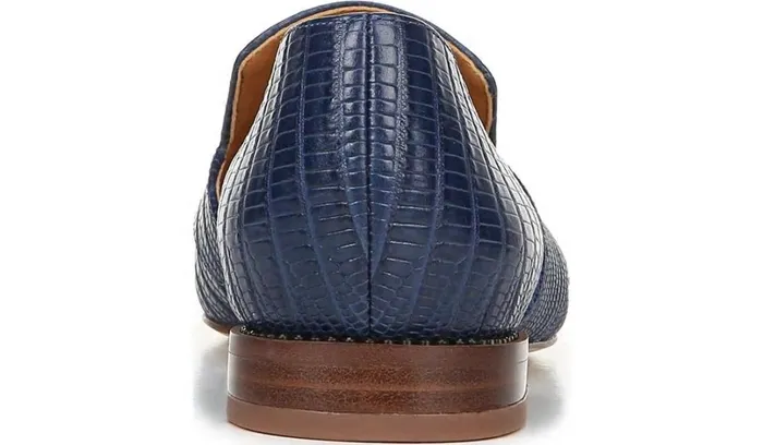 Loafers Women Franco Sarto Sarto Toby D039Orsay Flat Navy Snake Print Leather