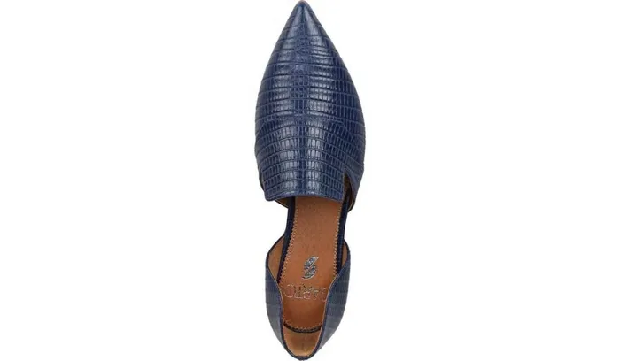 Loafers Women Franco Sarto Sarto Toby D039Orsay Flat Navy Snake Print Leather