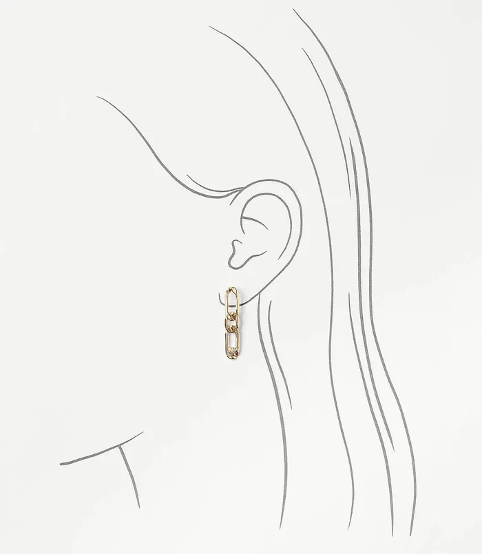 LOFT Chain Stud Earring Set Gold Silver Women Jewelry