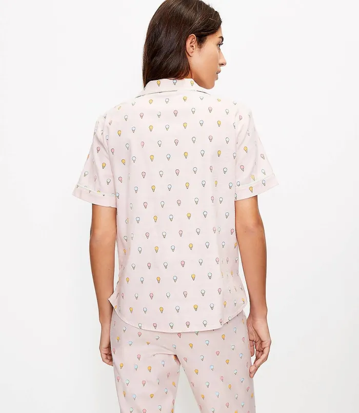 LOFT Ice Cream Pajama Top Whisper White Women Sleepwear