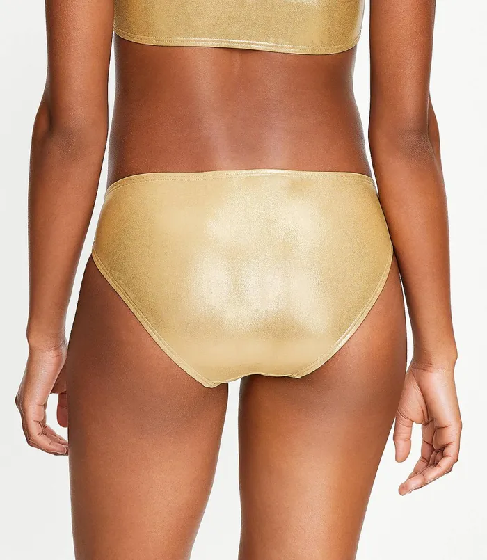 LOFT LOFT Beach Shimmer Hipster Bikini Bottom Intense Wheat Women Swim and Beach