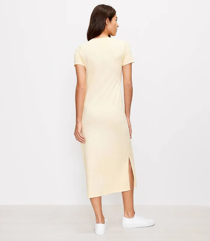 LOFT Lou and Grey Cozy Jersey Midi Tee Dress Golden Fleece Women Loungewear