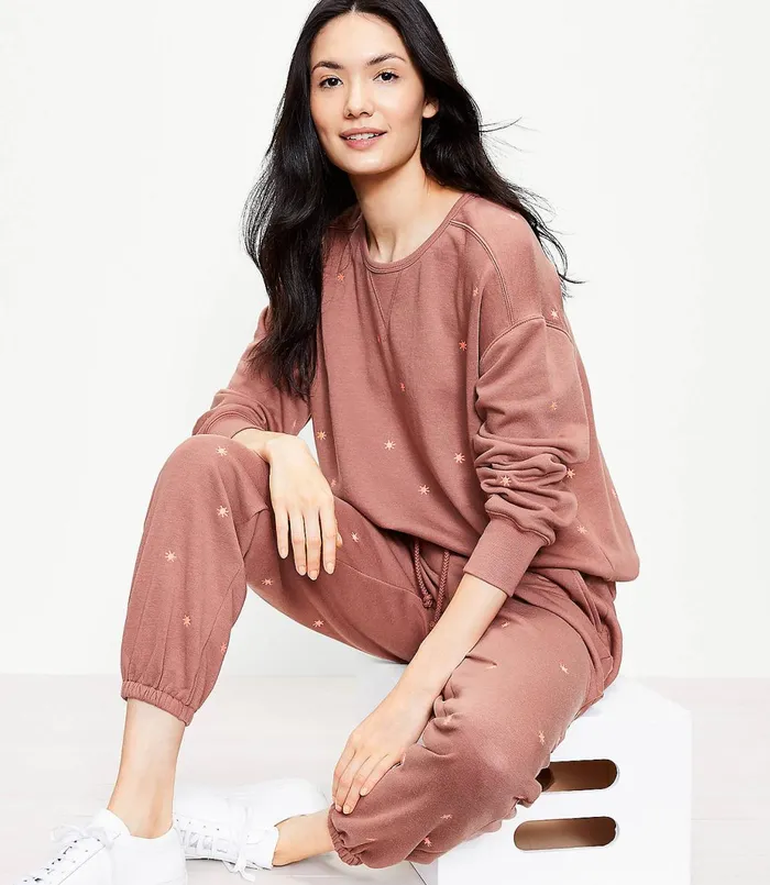 LOFT Lou and Grey Sun Terry Sweatpants Rosy Sandstone Women Loungewear