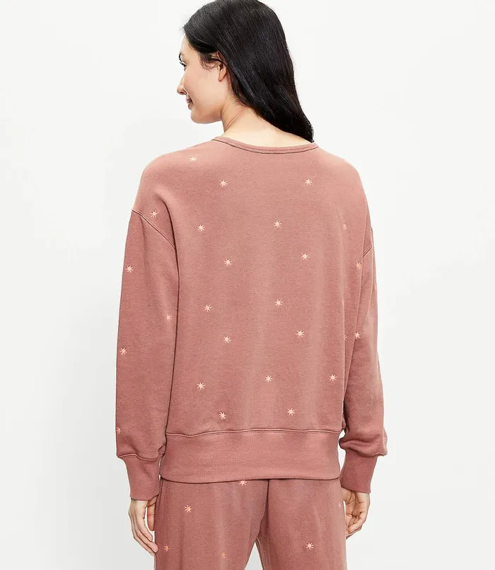 LOFT Lou and Grey Sun Terry Sweatshirt Rosy Sandstone Women Loungewear