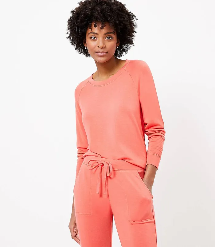 LOFT Petite Lou and Grey Signature Softblend Sweatshirt Black Women Petite Tees