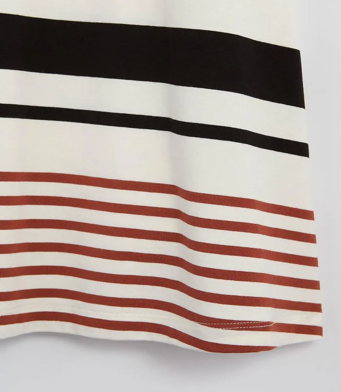 LOFT Striped Tie Back Swing Dress Black Women Work Dresses