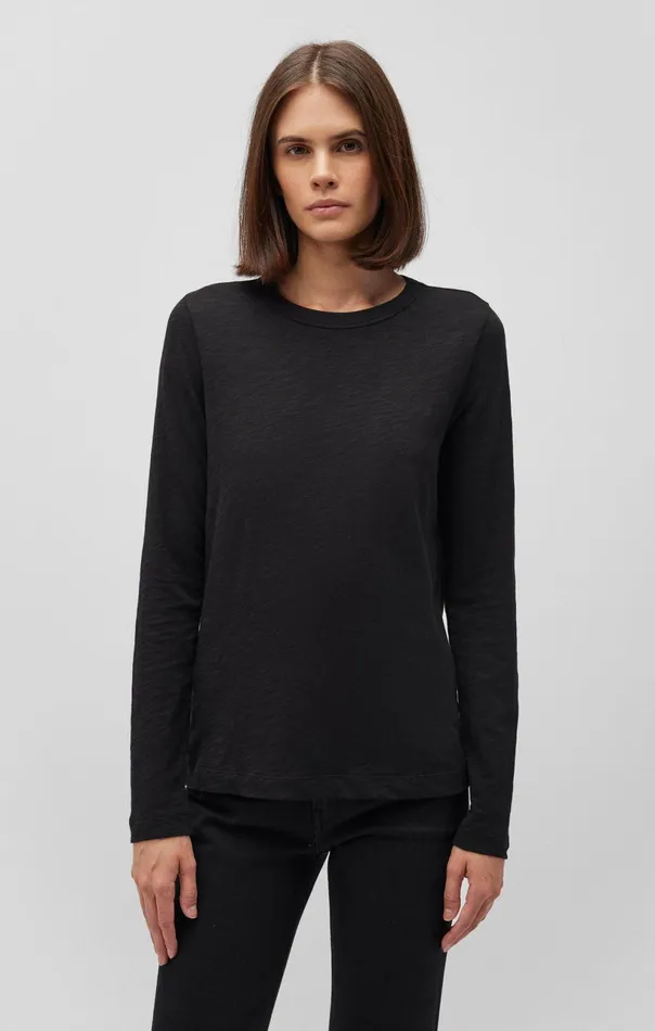 Long Sleeve Crew Neck In Black Women Mavi Jeans Tops and TShirts Long Sleeve Crew Neck In Black Women Mavi Jeans Tops and TShirts