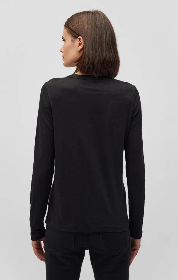 Long Sleeve Crew Neck In Black Women Mavi Jeans Tops and TShirts Long Sleeve Crew Neck In Black Women Mavi Jeans Tops and TShirts