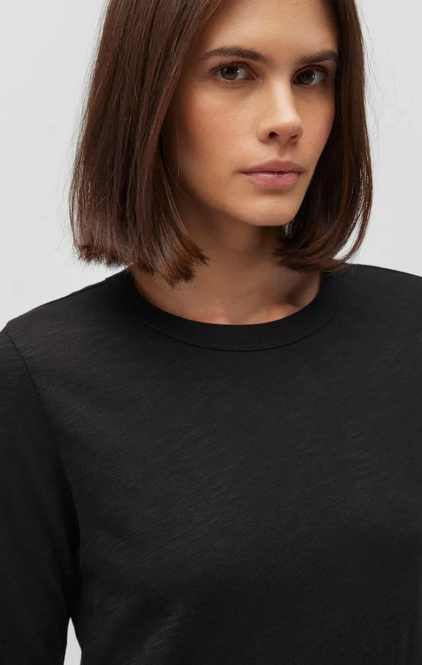 Long Sleeve Crew Neck In Black Women Mavi Jeans Tops and TShirts Long Sleeve Crew Neck In Black Women Mavi Jeans Tops and TShirts
